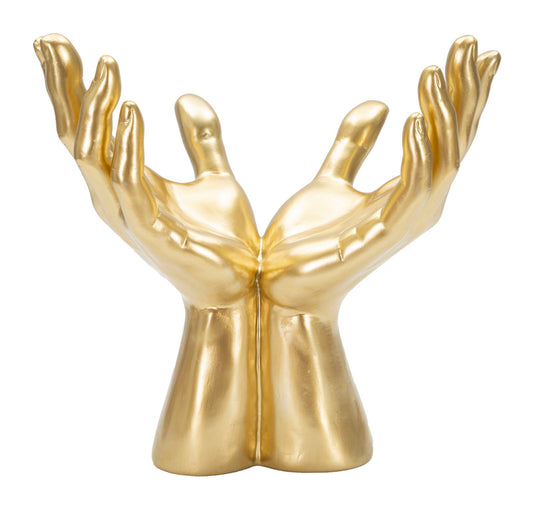 Buy Polyresin decoration, Peace Hands Gold, L25x15xH24 cm online, best price, free delivery