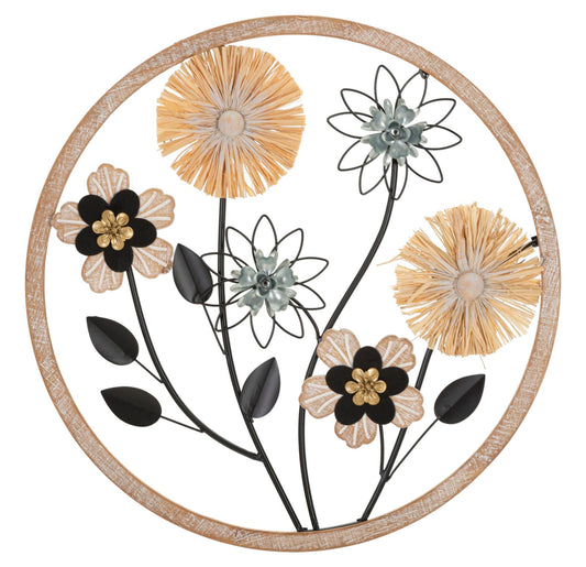 Buy Metal wall decoration, Flowers Glam Brown / Black, L50xW3xH50 cm online, best price, free delivery