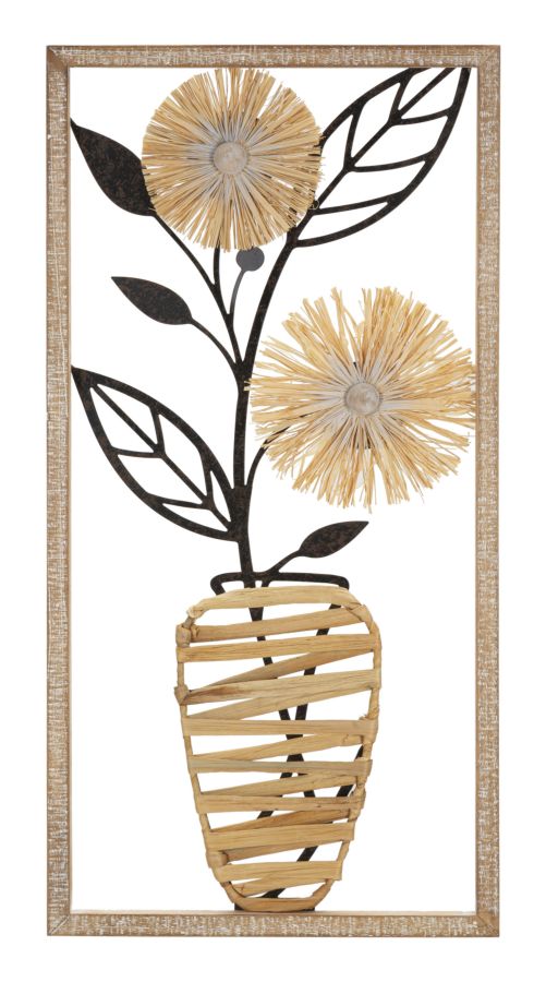 Buy Metal wall decoration, Vase Brown / Black, l40xW3.5xH80 cm online, best price, free delivery