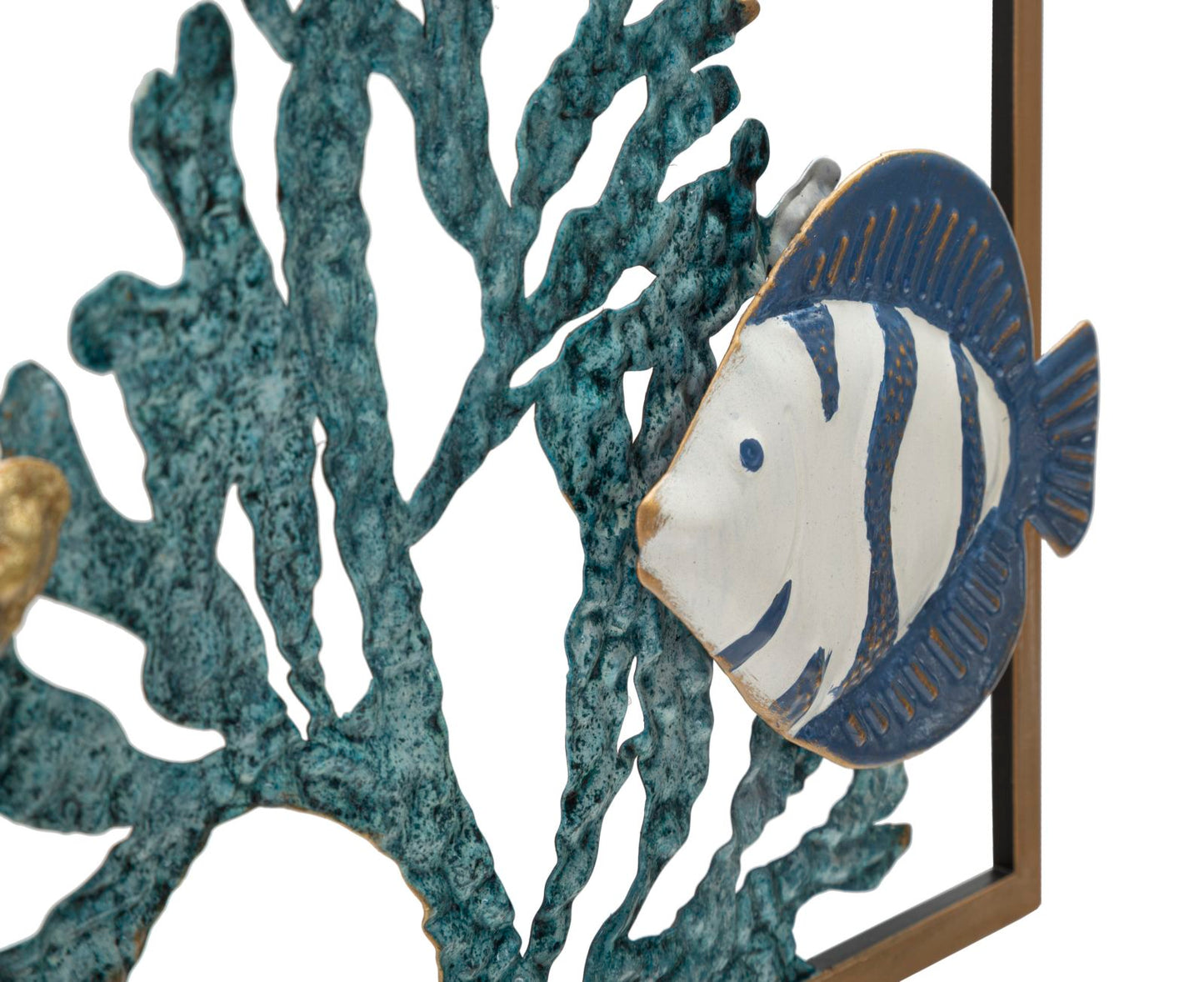 Decoratiune de perete din metal, Fish Multicolor, l50,2xA3,8xH50,2 cm (3)