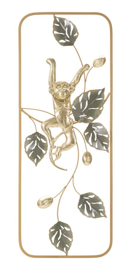Buy Metal wall decoration, Monkey Multicolor, l28.6xW3.8xH74.3 cm online, best price, free delivery