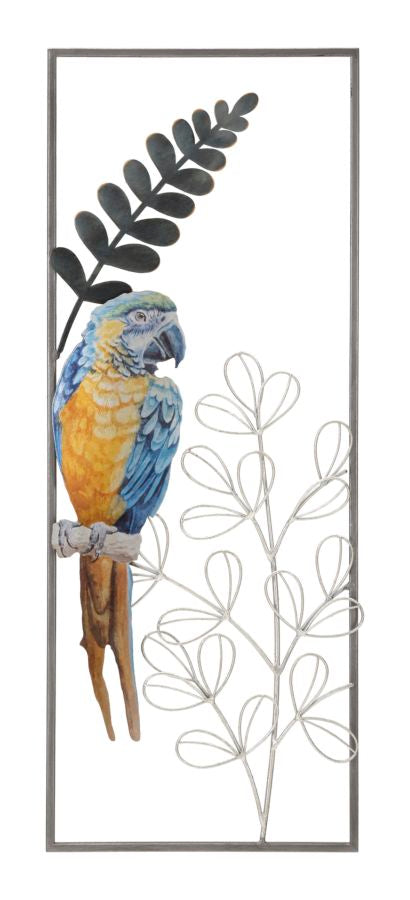 Buy Metal wall decoration, Parrot Multicolor, l28.6xW2.5xH74.3 cm online, best price, free delivery