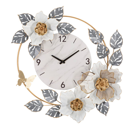 Buy Metal wall clock, Flowers Multicolor, W64xH64 cm online, best price, free delivery