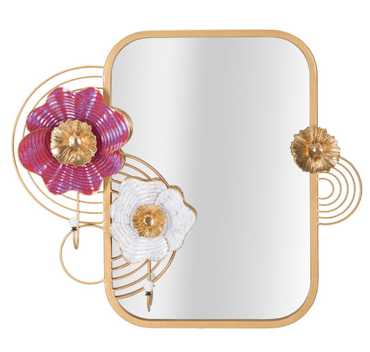 Buy Metal wall decoration, with mirror, Lovis Multicolor, L75xW9.5xH64.1 cm online, best price, free delivery