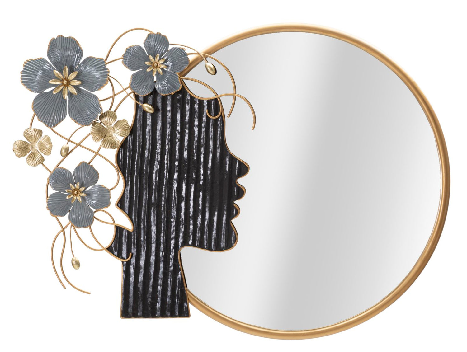 Buy Metal wall decoration, with mirror, Woman Multicolor, l81.9xW7xH61 cm online, best price, free delivery