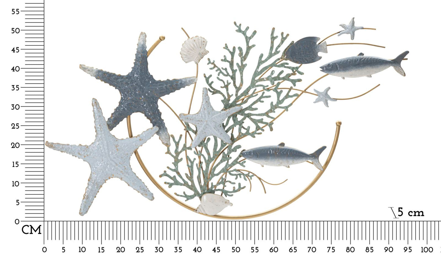 Decoratiune de perete din metal, Sea Star Multicolor, l95,3xA5xH50,2 cm (5)