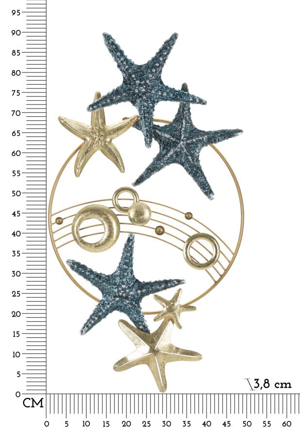 Decoratiune de perete din metal, Sea Star Multicolor, l90,8xA3,8xH50,2 cm (5)