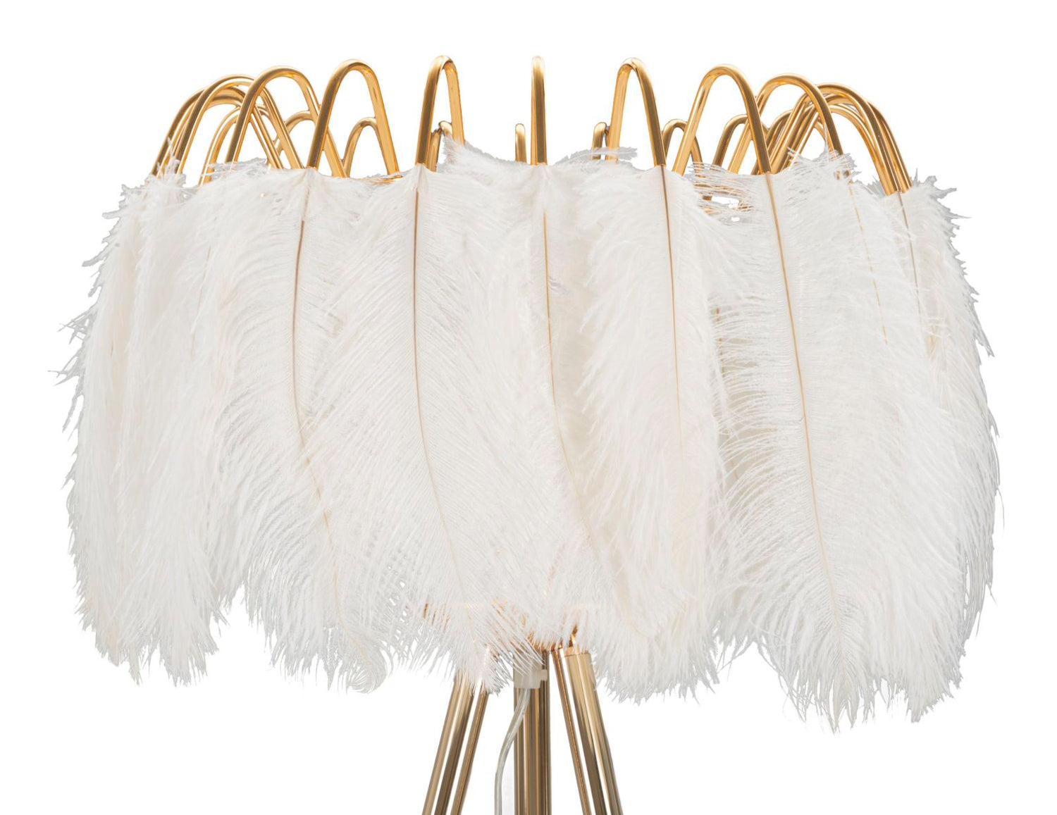 Lampadar Feather Auriu / Alb (1)