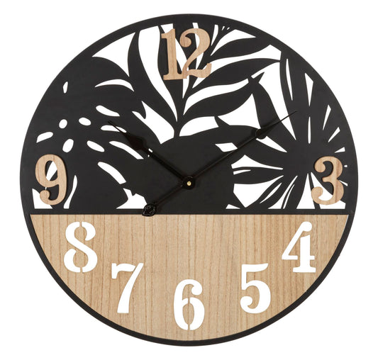 Buy Wall clock Palm Black / Brown, Ø60 cm online, best price, free delivery