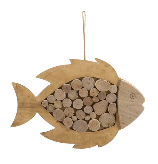 Buy Wooden wall decoration, Fish Nature Natural, l42.5xW2xH28.5 cm online, best price, free delivery