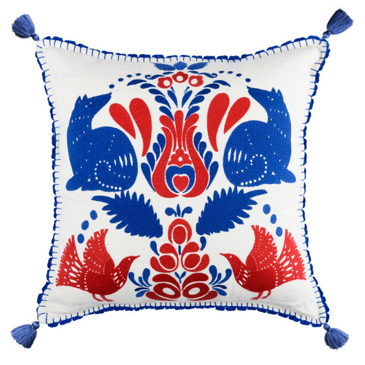 FOLK EMBROIDERY Linen Embroidered Cushion_Cushions_Mindthegap