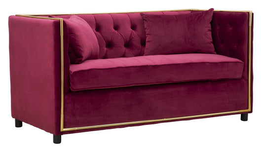 Buy Fixed sofa upholstered with fabric, 2 seats Luxury Bordeaux, l153xW78xH79 cm online, best price, free delivery