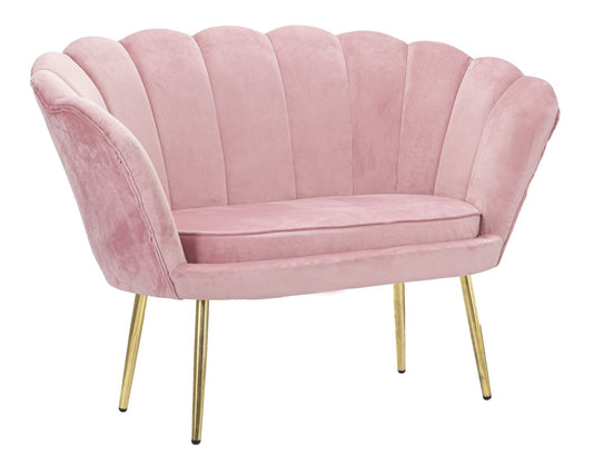 Buy Fixed sofa upholstered with fabric, 2 seats Vienna Velvet Pink, l130xW74xH84 cm online, best price, free delivery