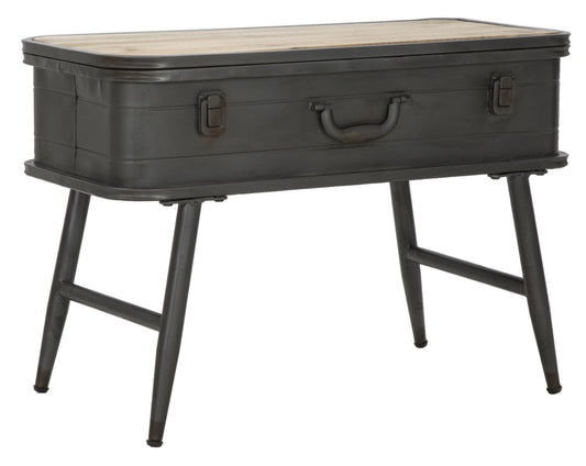 Buy Coffee table in fir wood and metal, with storage space Industry Natural / Graphite, L60x29xH43.5 cm online, best price, free delivery