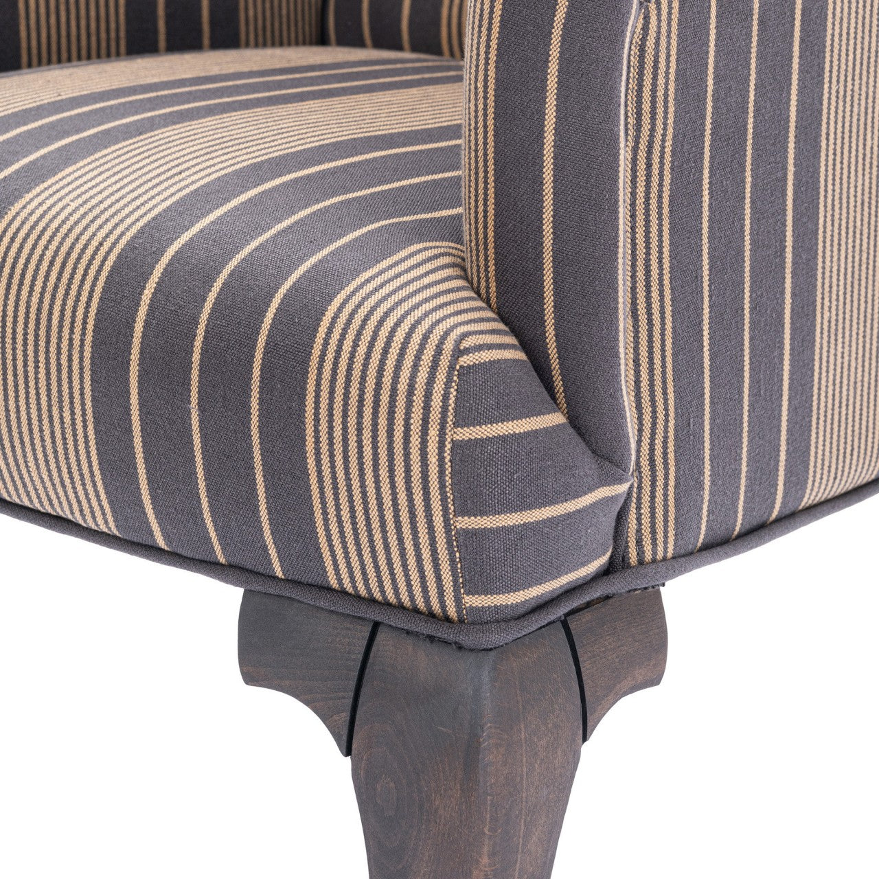 FITZROY TUFTED CHAIR - NEWPORT STRIPES Heavy Linen Fabric_Furniture_Mindthegap