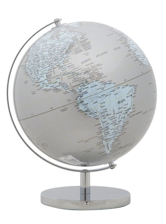 Buy Mapamond Big Silver plastic and metal globe, Ø25xH34 cm online, best price, free delivery