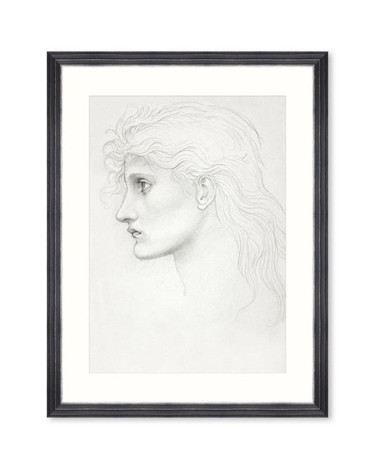 Head of a girl by Sir Edward Burne-Jones Framed Art_Wall Art_Mindthegap