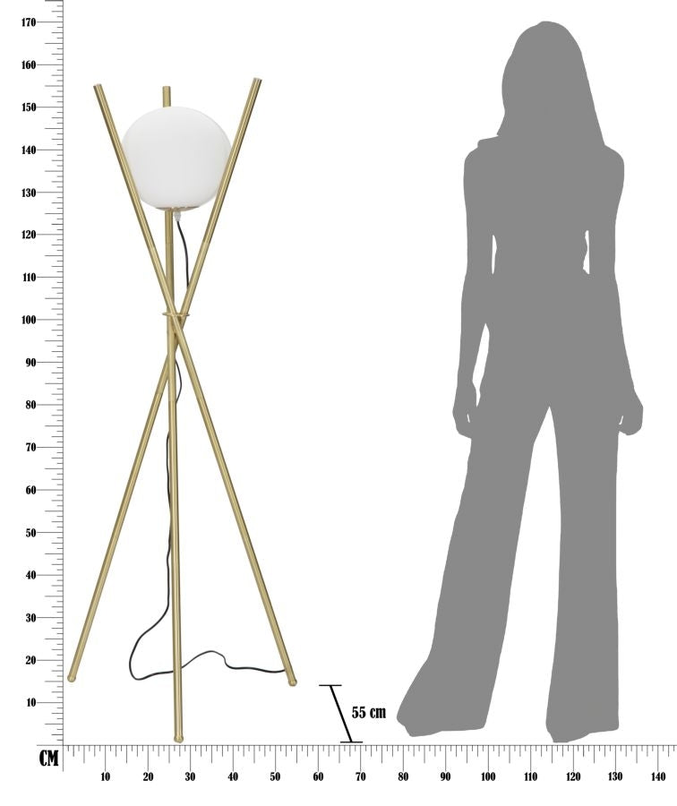 Lampadar Glamy X Auriu / Alb, Ø55xH155 cm (8)