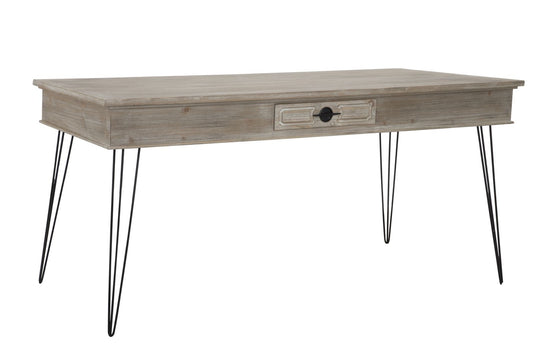 Buy Table with 2 drawers in Saigon birch wood, L160x80xh77 cm online, best price, free delivery