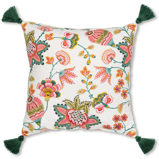 MIDSUMMER FLORAL Embroidered Cushion_Cushions_Mindthegap