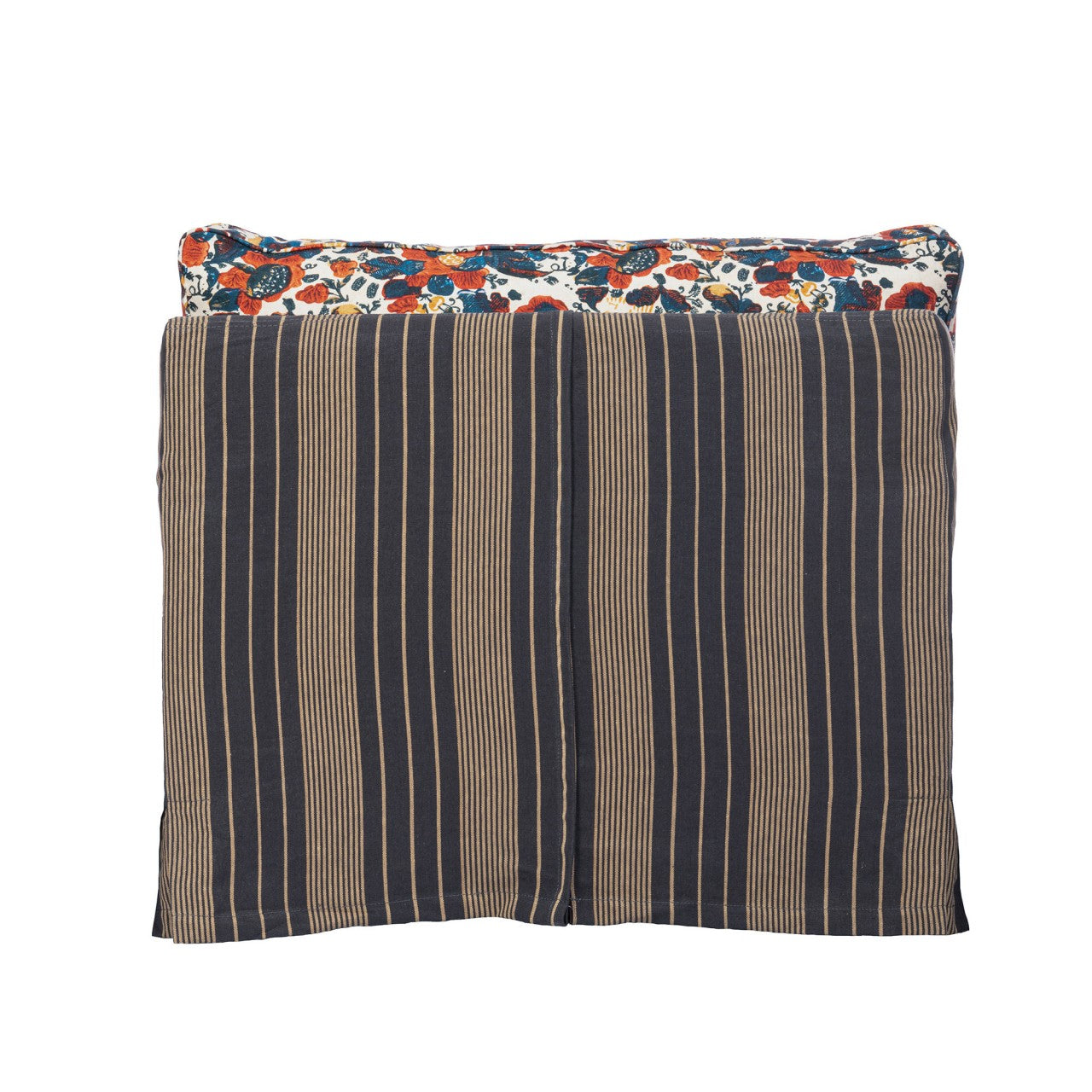 MONTPARNASSE SKIRTED CHAIR - REMONDINI FLORAL Fabric - NEWPORT STRIPES Heavy Linen Fabric_Furniture_Mindthegap