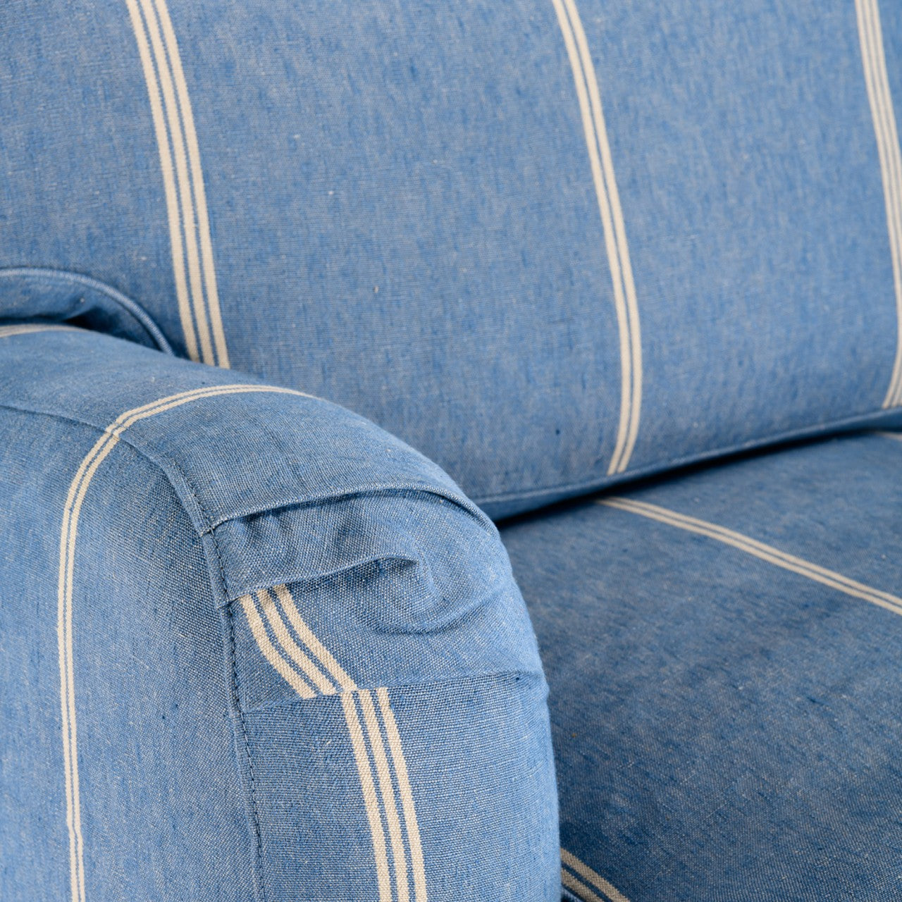 MONTPARNASSE SKIRTED SOFA - KATALIN STRIPE Heavy Linen_Furniture_Mindthegap