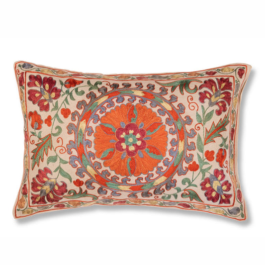 NURATA SUZANI Silk Embroidered Cushion_Cushions_Mindthegap