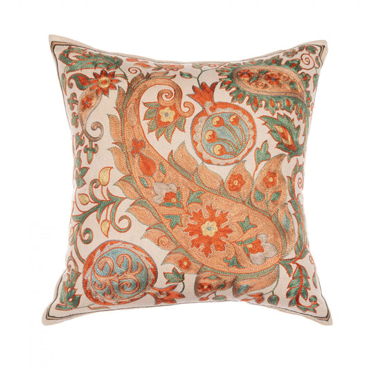 SAMARKAND SUZANI Silk Embroidered Cushion_Cushions_Mindthegap