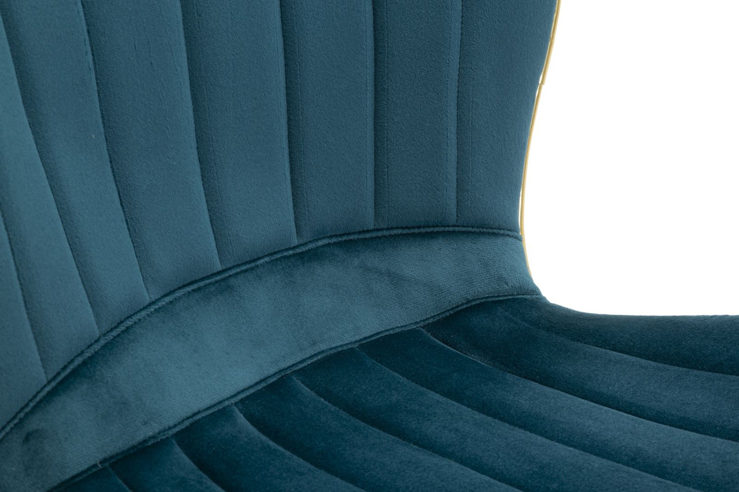 Set 2 scaune tapitate cu stofa si picioare metalice, Paris Space Velvet Teal / Auriu, l58xA46xH77 cm (6)