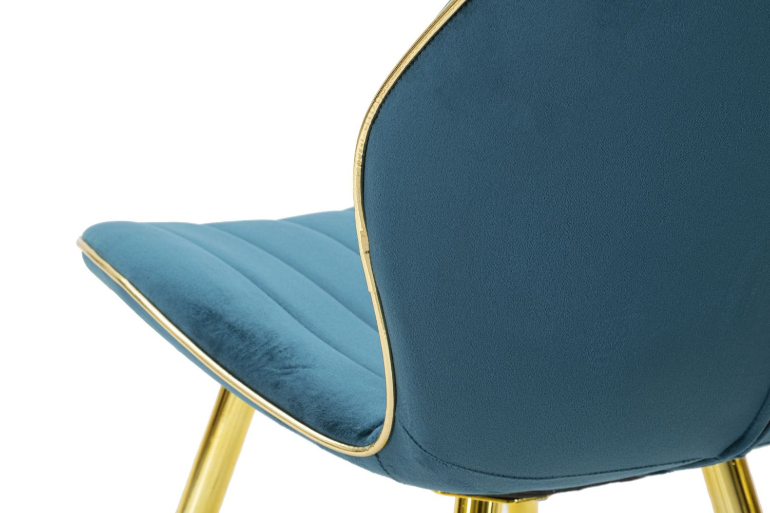 Set 2 scaune tapitate cu stofa si picioare metalice, Paris Space Velvet Teal / Auriu, l58xA46xH77 cm (7)