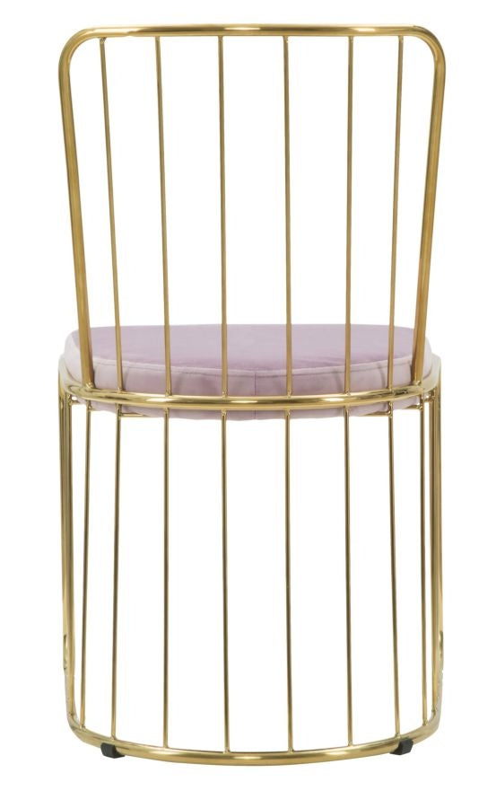 Set 2 scaune din metal, tapitate cu stofa Celeste Rose / Auriu, l47xA56xH82 cm (2)