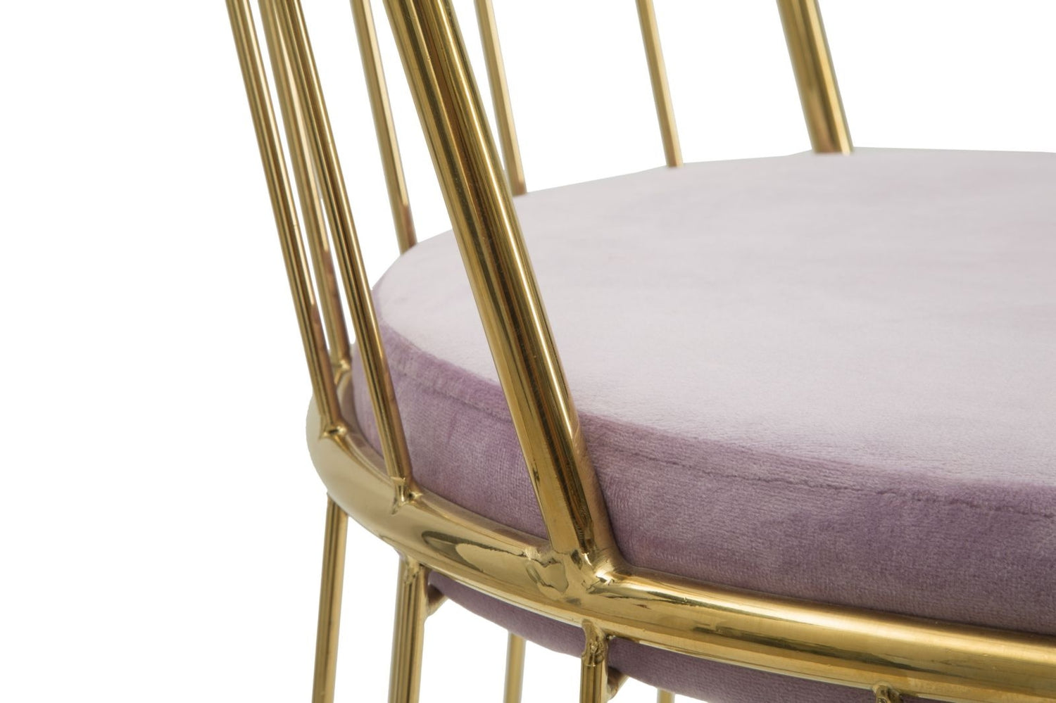 Set 2 scaune din metal, tapitate cu stofa Celeste Rose / Auriu, l47xA56xH82 cm (7)