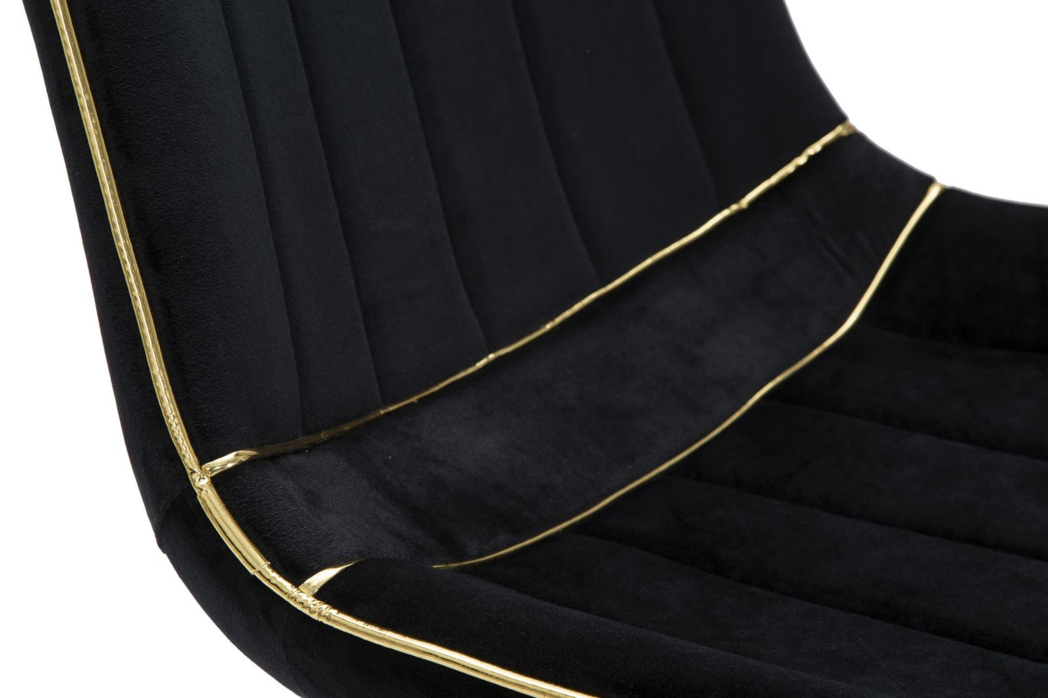 Set 2 scaune tapitate cu stofa si picioare metalice, Paris Velvet Negru / Auriu, l51xA59xH79 cm (7)