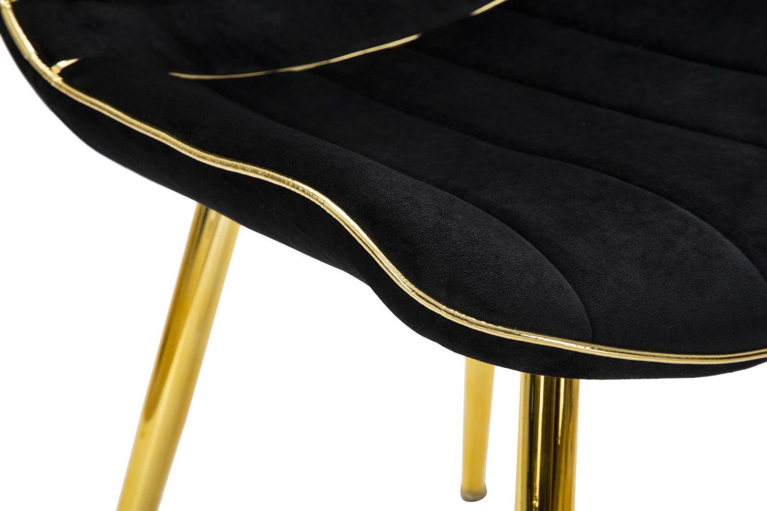 Set 2 scaune tapitate cu stofa si picioare metalice, Paris Velvet Negru / Auriu, l51xA59xH79 cm (8)