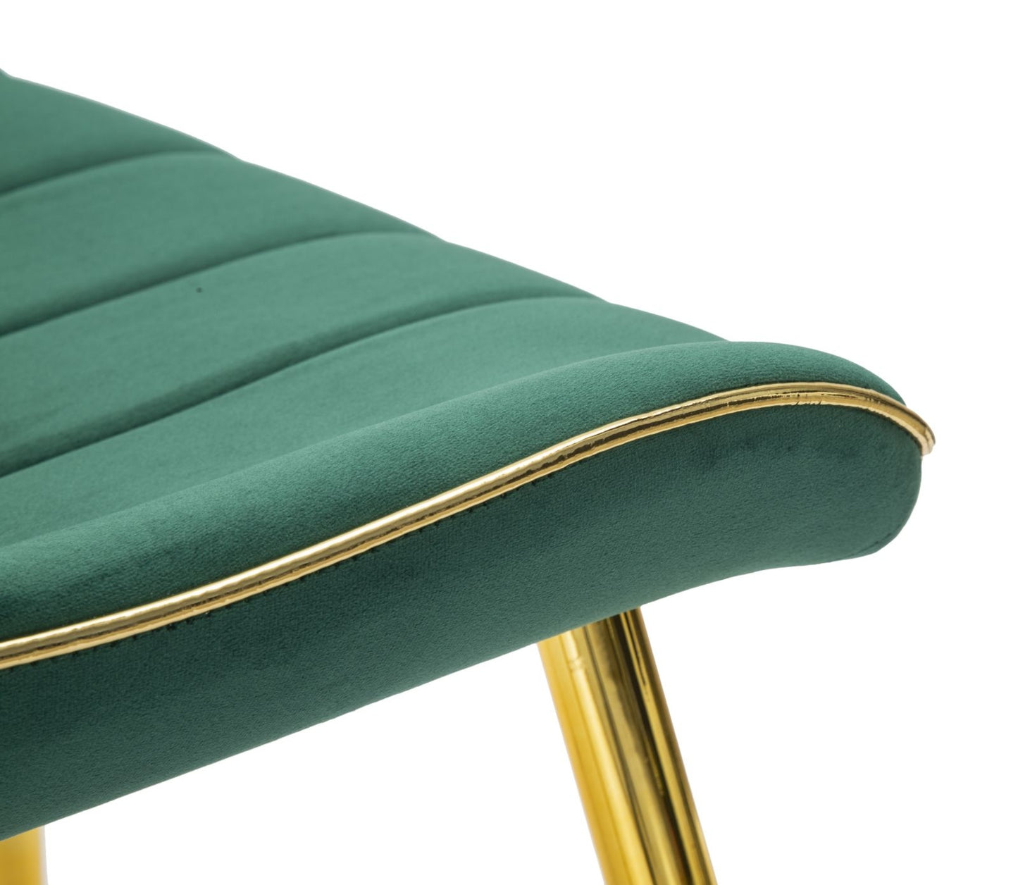 Set 2 scaune tapitate cu stofa si picioare metalice Paris Velvet Verde / Auriu, l51xA59xH79 cm (8)