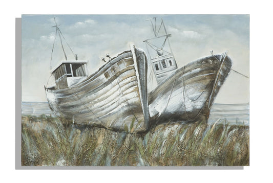 Buy Two Boats hand painted painting, 80 x 120 cm online, best price, free delivery