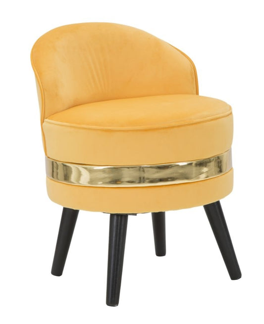 Buy Stool with fabric upholstered backrest, with Paris Orange wooden legs, Ø45xH62 cm online, best price, free delivery