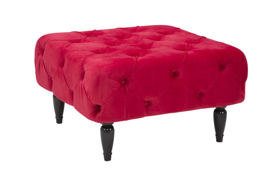 Buy Stool upholstered with fabric, with Brigitte Bordeaux MDF legs, L74xW74xH43 cm online, best price, free delivery