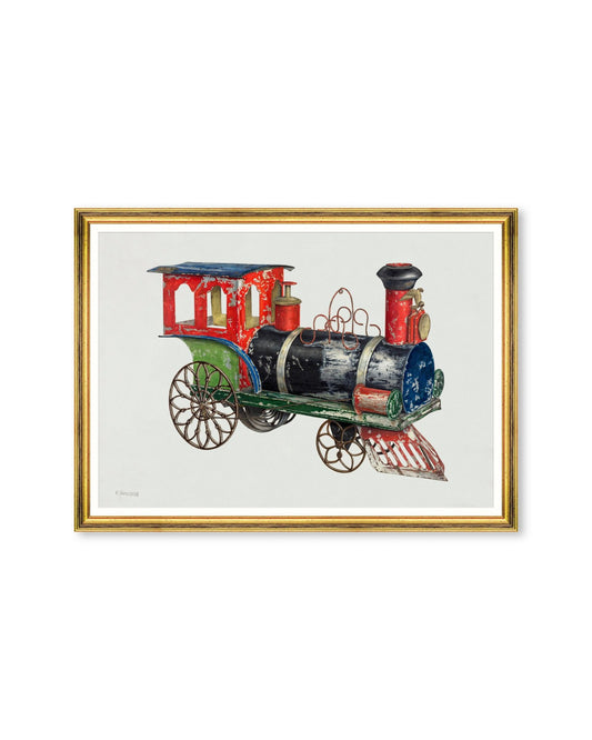 TOY LOCOMOTIVE by CHARLES HENNING Framed Art_Wall Art_Mindthegap