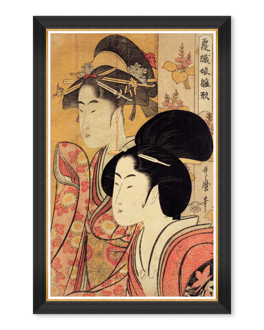 TWO BEAUTIES BY KITAGAWA UTAMARO Framed Art_Wall Art_Mindthegap