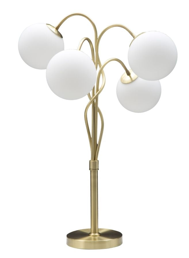 Buy Glass lamp Glamy Light Gold / White, Ø53xH74 cm online, best price, free delivery