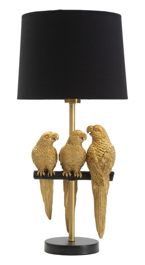 Buy Parrots Black / Gold lampshade, Ø30xH62.5 cm online, best price, free delivery