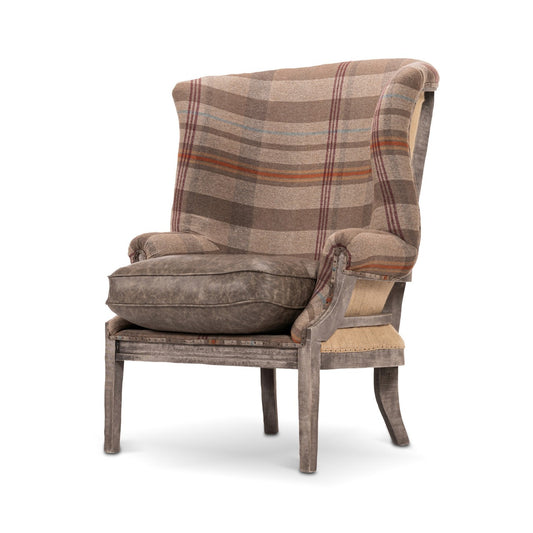 WILLIAM DECONSTRUCTED - CHALET fabric and ANTIQUE GREY leather_Furniture_Mindthegap