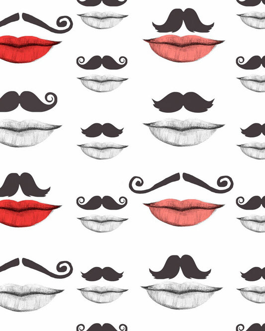 MOUSTACHE AND LIPS Wallpaper_Wallpaper_Mindthegap